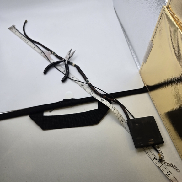 vintage Grunge necklace choker Leather Cord Rose Quartz Cross Puka Shell boho - Picture 7 of 7